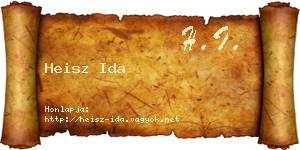 Heisz Ida névjegykártya